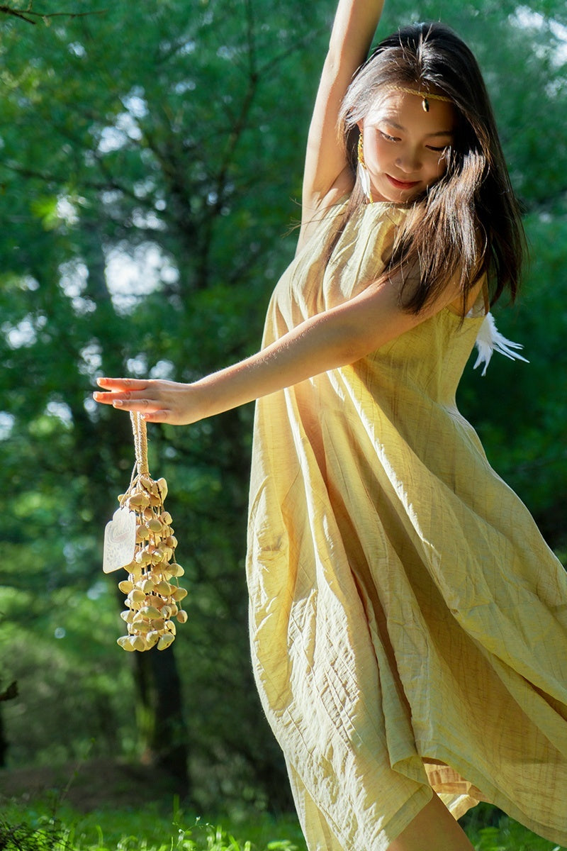 Seed Shaker | Handmade Chacha Oleander Seed Rope Hand Bell – Natural Rainforest Sound Decor