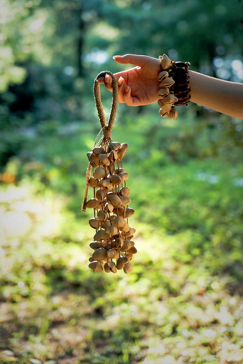 Seed Shaker | Handmade Chacha Oleander Seed Rope Hand Bell – Natural Rainforest Sound Decor
