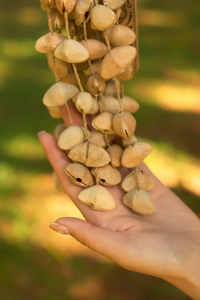 Seed Shaker | Handmade Chacha Oleander Seed Rope Hand Bell – Natural Rainforest Sound Decor