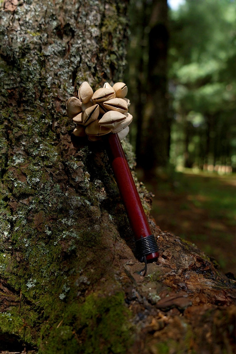 Handmade Chacha Oleander Seed Pod Wooden Handle Shaker – Rainforest Rhythm Instrument