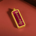 普陀山手绘太岁护身符唐卡吊坠，文殊菩萨护身符，不锈钢项链，挂盒