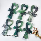 批发厂家价格抛光水晶雕刻彩虹萤石安克生命护身符水晶工艺品获取能量