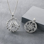 时尚复古北欧八角形凯尔特结吊坠项链个性维京护身符宗教项链