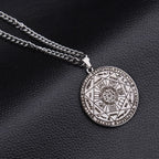 所罗门·卡巴拉护身符不锈钢项链，七天使四字真言印章吊坠，防水珠宝项链