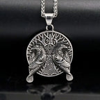 复古朋克维京海盗乌鸦图腾护身符防水防锈不锈钢首饰吊坠项链男式新款