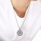 时尚复古北欧八角形凯尔特结吊坠项链个性维京护身符宗教项链