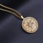 所罗门·卡巴拉护身符不锈钢项链，七天使四字真言印章吊坠，防水珠宝项链