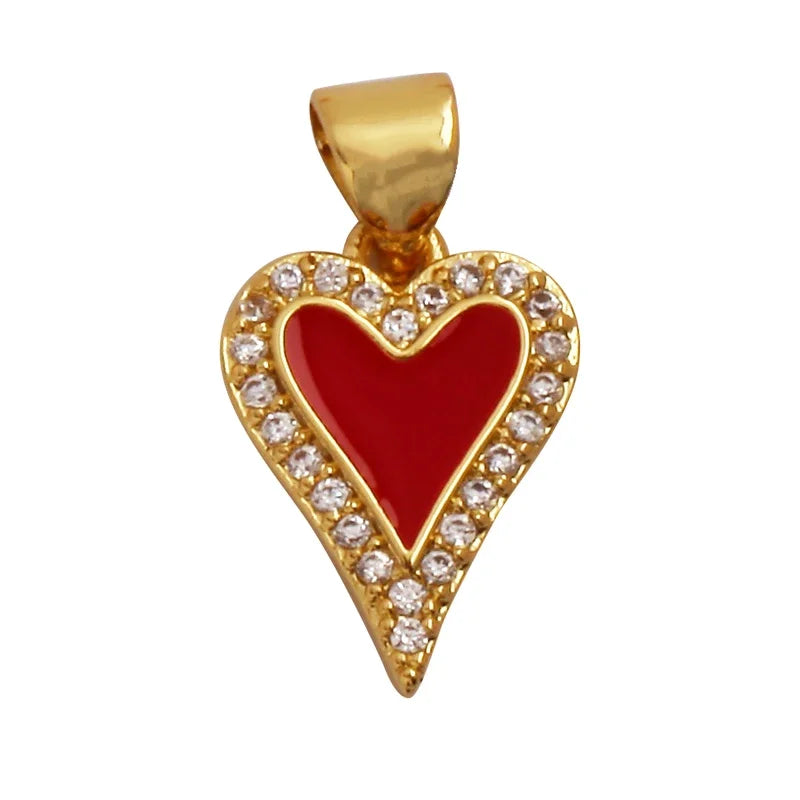 和平标志羽毛护身符女巫宗教魅力吊坠，妈妈爱心巫术锆石项链珠宝发现L61