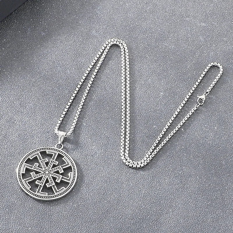 时尚复古北欧八角形凯尔特结吊坠项链个性维京护身符宗教项链