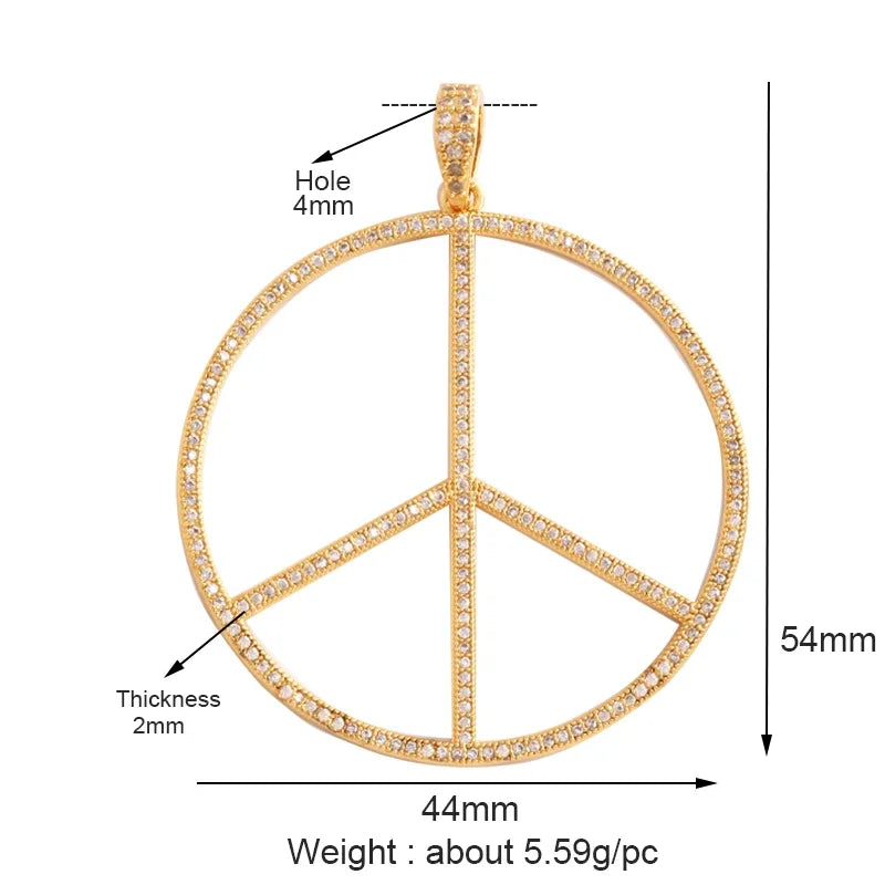 和平标志羽毛护身符女巫宗教魅力吊坠，妈妈爱心巫术锆石项链珠宝发现L61