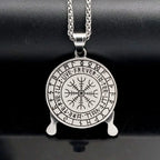 复古朋克维京海盗乌鸦图腾护身符防水防锈不锈钢首饰吊坠项链男式新款