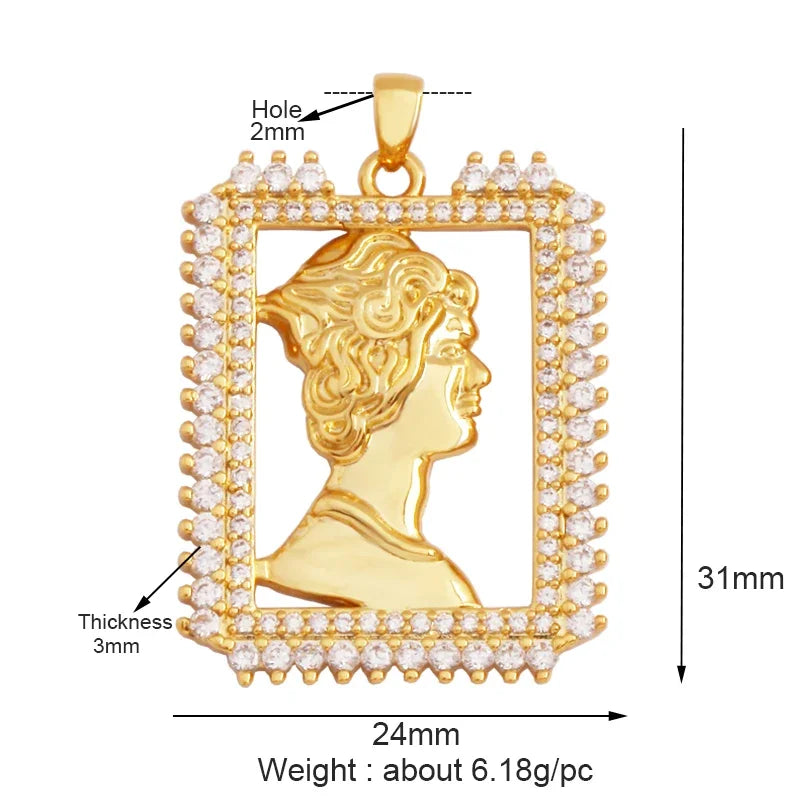 和平标志羽毛护身符女巫宗教魅力吊坠，妈妈爱心巫术锆石项链珠宝发现L61