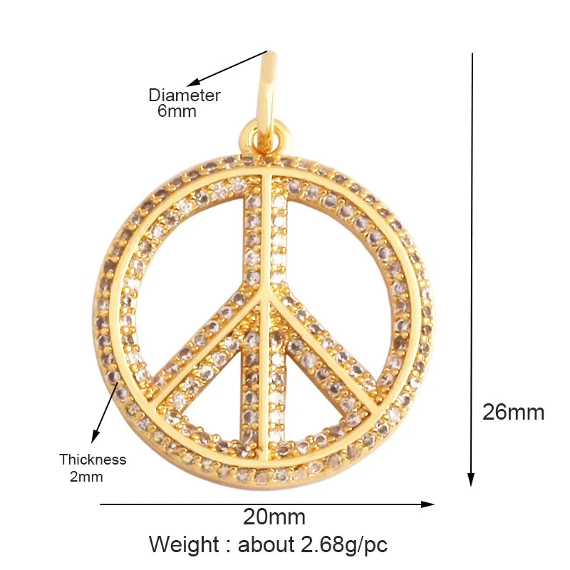 和平标志羽毛护身符女巫宗教魅力吊坠，妈妈爱心巫术锆石项链珠宝发现L61