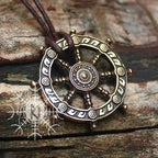 生命之轮轮回佛教护身符和护身符吊坠佛法项链宗教印度珠宝项链