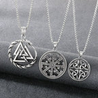 时尚复古北欧八角形凯尔特结吊坠项链个性维京护身符宗教项链