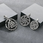 时尚复古北欧八角形凯尔特结吊坠项链个性维京护身符宗教项链