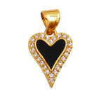 和平标志羽毛护身符女巫宗教魅力吊坠，妈妈爱心巫术锆石项链珠宝发现L61