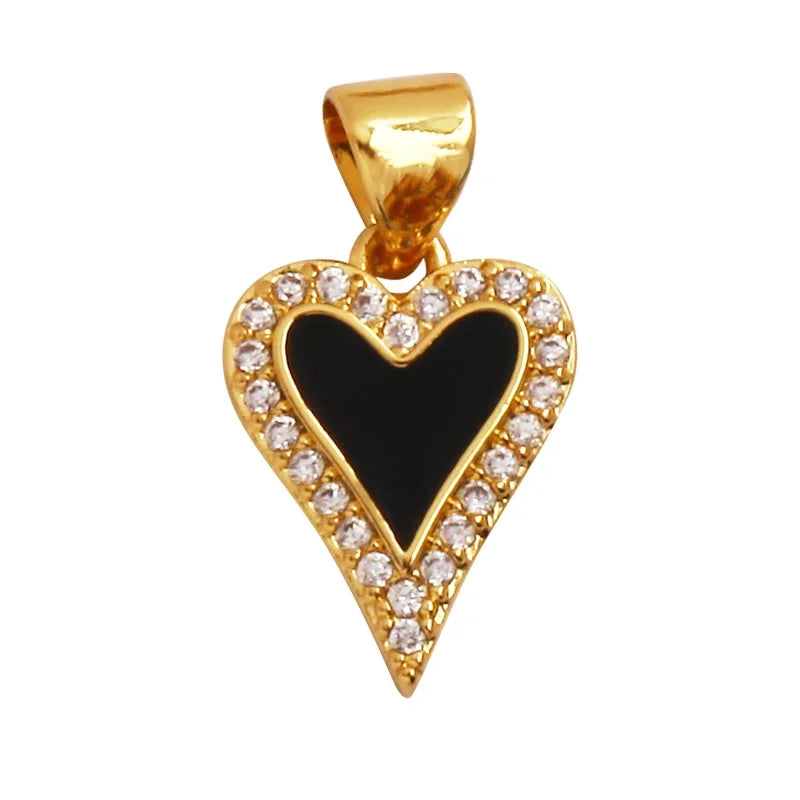 和平标志羽毛护身符女巫宗教魅力吊坠，妈妈爱心巫术锆石项链珠宝发现L61