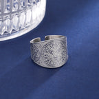 不锈钢复古戒指护身符 7 大天使印章保护梅塔特隆立方体莉莉丝符号秘密所罗门王