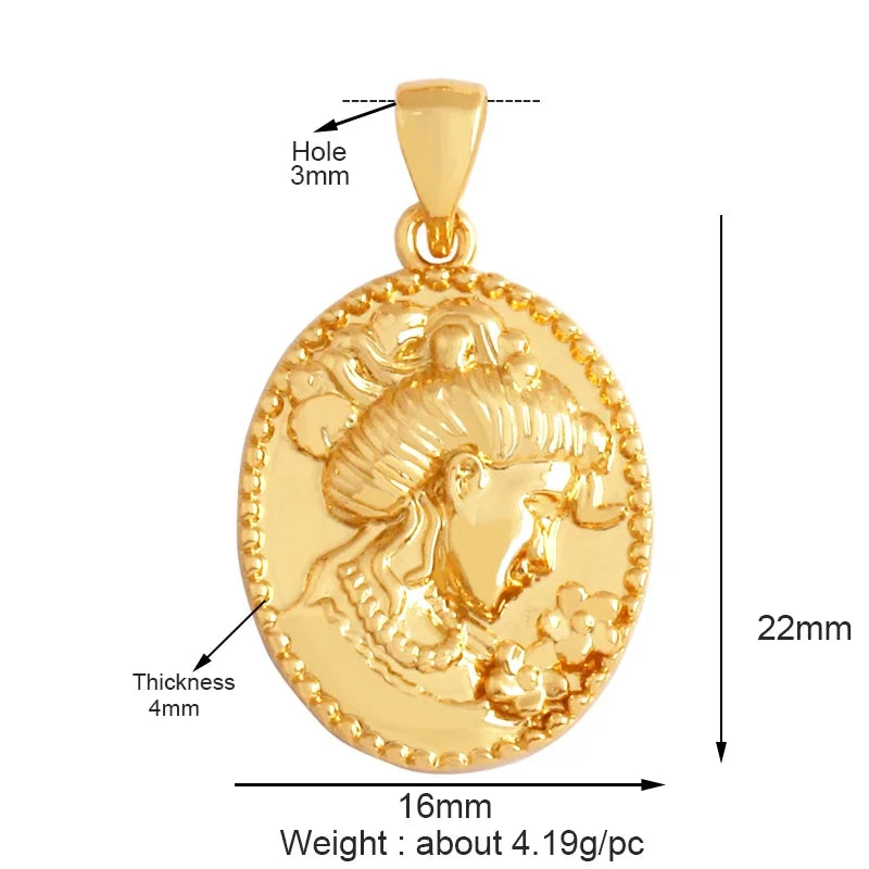 和平标志羽毛护身符女巫宗教魅力吊坠，妈妈爱心巫术锆石项链珠宝发现L61