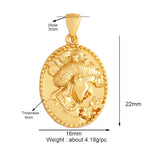 和平标志羽毛护身符女巫宗教魅力吊坠，妈妈爱心巫术锆石项链珠宝发现L61