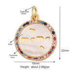 和平标志羽毛护身符女巫宗教魅力吊坠，妈妈爱心巫术锆石项链珠宝发现L61