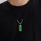 普陀山手绘太岁护身符唐卡吊坠，文殊菩萨护身符，不锈钢项链，挂盒