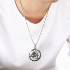 时尚复古北欧八角形凯尔特结吊坠项链个性维京护身符宗教项链